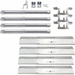 GFTIME Universel Réglable Brûleurs De Gril, Tubes Croisés, Plaques De Diffuseur De Chaleur En Acier Inoxydable Pour Brinkmann 3 Brûleur 810-3330-S, 4 Brûleur 810-1420-0, 810-1470, 810-1470-0, 810-2410-S, Lot De 4