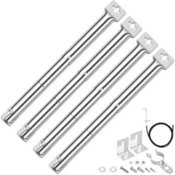 GFTIME 31 à 44 Cm Tube De Brûleur Réglable Pour Campingaz, Charbroil, Landmann, Blooma Alsek 400, Pièce De Rechange De Universelle Brûleur En Acier Inoxydablepour Fire Mountain, CosmoGrill Et Autre Modèle De Gril à Gaz, Lot De 4