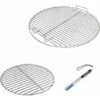 GFTIME Ø 44,5cm 7432 Grille De Cuisson Et Ø 34 Cm 7440 Grille à Charbon Pour Grils à Charbon Weber Ø 47 Cm, Weber One-Touch, Bar-B-Kettle, Smokey Mountain Cooker Smoker, Jumbo Joe, Original Kettle, Avec 1 Thermomètre