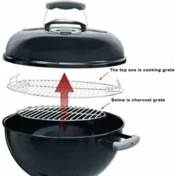 GFTIME Ø 44,5cm 7432 Grille De Cuisson Et Ø 34 Cm 7440 Grille à Charbon Pour Grils à Charbon Weber Ø 47 Cm, Weber One-Touch, Bar-B-Kettle, Smokey Mountain Cooker Smoker, Jumbo Joe, Original Kettle, Avec 1 Thermomètre -Jardin Calme Soldes Magasin 47364401 3