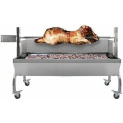 KuKoo Rôtissoire à Charbon En Acier Inoxydable Robuste Pour 90kg De Viandes, Barbecue à Broche Et Grill à Viandes En Acier Inoxydable -Jardin Calme Soldes Magasin 48095461 2