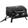 OUTSUNNY Barbecue Gaz De Table Transportable Pieds Pliables - 2 Brûleurs 5 KW - Barbecue Gaz De Camping - Grille De Cuisson, Réceptacle Graisse, Thermomètre - Acier Noir 1 OUTSUNNY Barbecue Gaz De Table Transportable Pieds Pliables - 2 Brûleurs 5 KW - Barbecue Gaz De Camping - Grille De Cuisson, Réceptacle Graisse, Thermomètre - Acier Noir -Jardin Calme Soldes Magasin 51254815 1