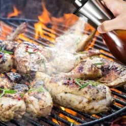 Vaporisateur D'huile, Pulvérisateur D'huile D'olive 200 Ml Avec Distributeur En Acier Inoxydable étanche, Bouteille D'huile En Verre Pour Barbecue/cuisine/salade [Classe énergétique A+++] -Jardin Calme Soldes Magasin 53663954 5