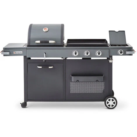 Brasero - Barbecue Bi-Energy Brasero Gun Metal XL - Barbecue Charbon Et Plancha 60 X 42 Cm à Gaz Avec Brûleur Latéral -12,95 KW 4 Brasero - Barbecue Bi-Energy Brasero Gun Metal XL - Barbecue Charbon Et Plancha 60 X 42 Cm à Gaz Avec Brûleur Latéral -12,95 KW – Image 2