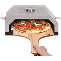 Hommoo Four A Pizza Avec Pierre En Ceramique Pour Barbecue Au Charbon -Jardin Calme Soldes Magasin 54154625 3