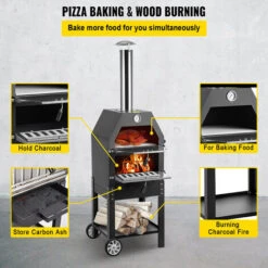 Four à Pizza Avec Fonction Grill - LIVOO DOC228 - Alimentation Au Bois Ou Au Charbon, Température De Cuisson Réglable, Grilles De Cuisson Incluses, Avec 2 Grilles En Métal 11 Four à Pizza Avec Fonction Grill - LIVOO DOC228 - Alimentation Au Bois Ou Au Charbon, Température De Cuisson Réglable, Grilles De Cuisson Incluses, Avec 2 Grilles En Métal -Jardin Calme Soldes Magasin 54654932 5