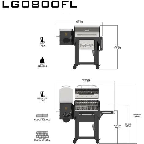 Barbecue LOUISIANA GRILLS 800 Founders Legacy à Pellets - Polyvalence De Cuisson 8 En 1 - Connectivité Wifi Et Bluetooh Intégrées 5 Barbecue LOUISIANA GRILLS 800 Founders Legacy à Pellets - Polyvalence De Cuisson 8 En 1 - Connectivité Wifi Et Bluetooh Intégrées – Image 3