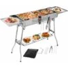 BAMNY Barbecue à Charbon Portable, Barbecue Pliable Pour 5 à 10 Personnes, Avec Poêle Antiadhésive, En Acier Inoxydable, Grill Charbon De Bois Pour Camping Et Pique Nique, 122 X 30 X 73 Cm 1 BAMNY Barbecue à Charbon Portable, Barbecue Pliable Pour 5 à 10 Personnes, Avec Poêle Antiadhésive, En Acier Inoxydable, Grill Charbon De Bois Pour Camping Et Pique Nique, 122 X 30 X 73 Cm -Jardin Calme Soldes Magasin 56143189 1