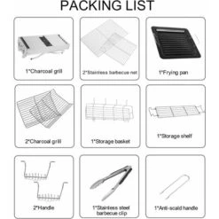 BAMNY Barbecue à Charbon Portable, Barbecue Pliable Pour 5 à 10 Personnes, Avec Poêle Antiadhésive, En Acier Inoxydable, Grill Charbon De Bois Pour Camping Et Pique Nique, 122 X 30 X 73 Cm 9 BAMNY Barbecue à Charbon Portable, Barbecue Pliable Pour 5 à 10 Personnes, Avec Poêle Antiadhésive, En Acier Inoxydable, Grill Charbon De Bois Pour Camping Et Pique Nique, 122 X 30 X 73 Cm -Jardin Calme Soldes Magasin 56143189 3