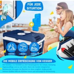 KESSER® Glacière 40 L Avec Roulettes Pour Garder Au Chaud Et Au Frais Glacière Thermoélectrique 12 volts Et 230 volts Mini-réfrigérateur Boîte Thermique De Maintien Au Chaud Pour Voiture Bateau -Jardin Calme Soldes Magasin 56627822 5