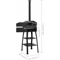 Four à Pizza D'extérieur Charbon De Bois 2 Pierres Réfractaires VidaXL -Jardin Calme Soldes Magasin 57912585 3