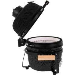 Barbecue Kamado 13 Pouces VONROC - Ø27 Cm De Surface De Cuisson, 25kg - à Charbon De Bois - Céramique - Modèle à Poser – Support, Thermomètre, Repose-assiette Et Couvercle Anti-pluie -Jardin Calme Soldes Magasin 59493732 4