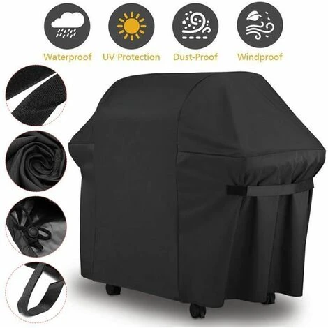 Housse Barbecue, Couverture De Grill Anti-Vent/Anti-UV/Anti-l'eau/Anti-l'Humidité/Antipoussière 153x72x112CM Noir FUIENKO 3 Housse Barbecue, Couverture De Grill Anti-Vent/Anti-UV/Anti-l'eau/Anti-l'Humidité/Antipoussière 153x72x112CM Noir FUIENKO