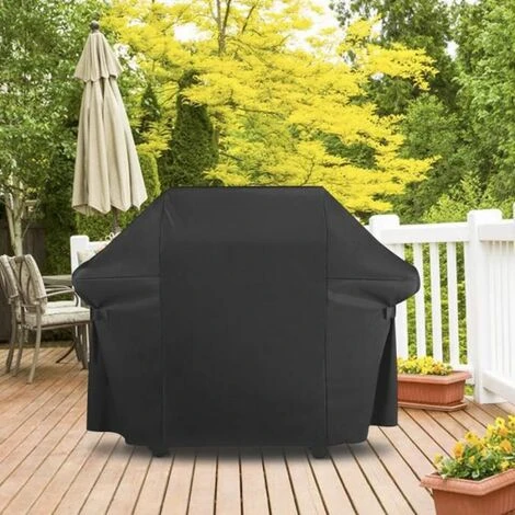 Housse Barbecue, Couverture De Grill Anti-Vent/Anti-UV/Anti-l'eau/Anti-l'Humidité/Antipoussière 153x72x112CM Noir FUIENKO 4 Housse Barbecue, Couverture De Grill Anti-Vent/Anti-UV/Anti-l'eau/Anti-l'Humidité/Antipoussière 153x72x112CM Noir FUIENKO – Image 2