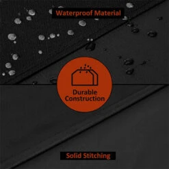 Housse Barbecue ,BBQ Couverture, De Gril Anti-UV/Anti-l'eau/Anti-l'Humidité Pour Weber, Holland, JennAir 170x61x117cm Noire FUIENKO -Jardin Calme Soldes Magasin 59801306 4