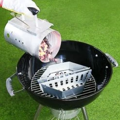 Premier® 7403 Paniers à Charbon En Acier Inoxydable Pour Barbecue Weber Et Toutes Les Autres Cheminées, Weber 57 Cm Kettle Grills, Weber One Touch And Master Touch Charcoal Grill à Charbon, Lot De 2 -Jardin Calme Soldes Magasin 60551246 4
