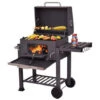 Barbecue Charbon De Bois à 2 Roues 2 Grilles Et 1 Thermomètre En Métal Noir - Cylindrique -Jardin Calme Soldes Magasin 60688998 1