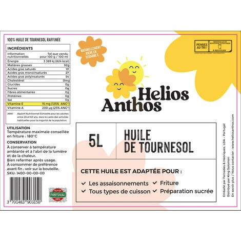 SOL - Huile De Tournesol - Friture, Cuisson, Assaisonnement - 3x5L 5 SOL - Huile De Tournesol - Friture, Cuisson, Assaisonnement - 3x5L – Image 3