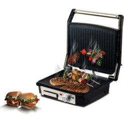 Tornado Barbecue électrique 2200w Acier Inoxydable 58x38cm Argent SG-0004