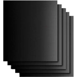 Tapis De Cuisson Barbecue X5 Set De 5 Tapis De Grillade 33x402cm Anti-adhérent Réutilisable Feuilles Pour Four Gaz électrique Bbq Charbon Bois Micro-ondes En Silicone - Noir