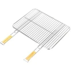 GRILLE DOUBLE ACIER CHROME 51X38CM