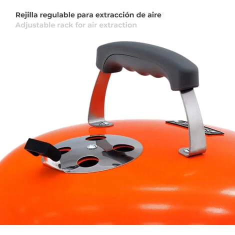 Barbecue De Table Portable Charbon De Bois Kekai Tahoe 37x37x44 Cm Couvercle Avec Système De Transport Et Verrou Orange 7 Barbecue De Table Portable Charbon De Bois Kekai Tahoe 37x37x44 Cm Couvercle Avec Système De Transport Et Verrou Orange – Image 5