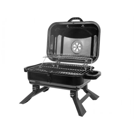 Barbecue Portable De Jardin En Acier Noir 3 Barbecue Portable De Jardin En Acier Noir