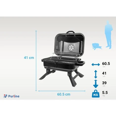 Barbecue Portable De Jardin En Acier Noir 4 Barbecue Portable De Jardin En Acier Noir – Image 2