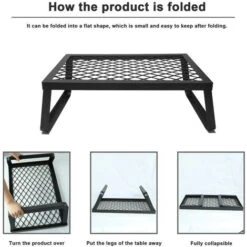 Grille De Feu De Camp Pliante Grille Portative De Feux De Camp Grille De Barbecue Pour La Cuisine Extérieure, Le Camping, Le Pique Nique à Pied -Jardin Calme Soldes Magasin 71554539 4
