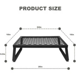 Grille De Feu De Camp Pliante Grille Portative De Feux De Camp Grille De Barbecue Pour La Cuisine Extérieure, Le Camping, Le Pique Nique à Pied -Jardin Calme Soldes Magasin 71554539 5