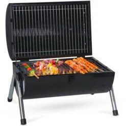 Barbecue Portable – Modèle Table – Charbon De Bois - 38 X 45 X 26 Cm - Noir - MaxxGarden