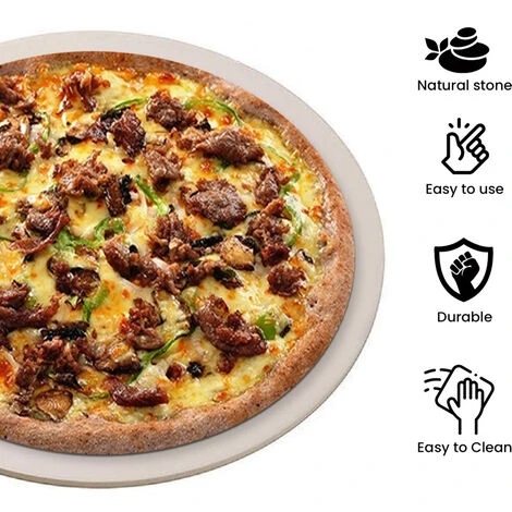 Accessoire De Four à Pizza - Plaque à Pizza - Circulair - 33 Cm - Pierre Naturelle - Beige - MaxxGarden 7 Accessoire De Four à Pizza - Plaque à Pizza - Circulair - 33 Cm - Pierre Naturelle - Beige - MaxxGarden – Image 5