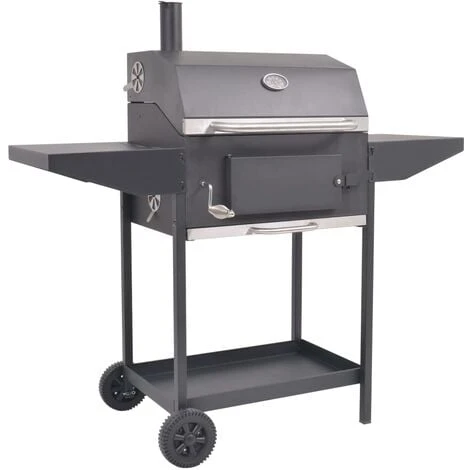 Barbecue Au Charbon De Bois Avec étagère Inférieure Noir VidaXL 3 Barbecue Au Charbon De Bois Avec étagère Inférieure Noir VidaXL