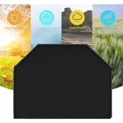 Housse Barbecue, Housse Bâche Résistante De 210D Oxford Protection BBQ Couverture De Grill Anti-UV/Anti-l'eau/Anti-l'Humidité (145× 61 × 117cm) -Jardin Calme Soldes Magasin 76035360 4