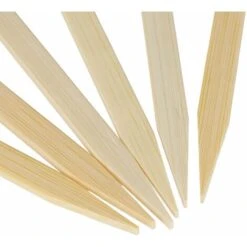 Lot De 250 Bâtonnets Plats Pour Viande Et Légumes, Bambou, 30 Cm De Long -Jardin Calme Soldes Magasin 76904448 5