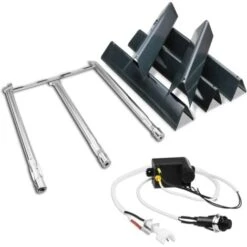 GFTIME 45,7cm 69787 Tube Du Brûleur Et 38,9cm 7636 Flavorizer Bars Et Bouton D'allumage Pour Weber Spirit I & II 300 Series Spirit E310 Avec 3 Bouton Contrôle Frontal, Années Modèles 2013 Et Plus Récentes