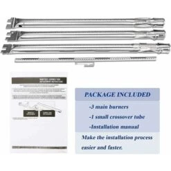 GFTIME 45,7cm 69787 Tube Du Brûleur Et 38,9cm 7636 Flavorizer Bars Et Bouton D'allumage Pour Weber Spirit I & II 300 Series Spirit E310 Avec 3 Bouton Contrôle Frontal, Années Modèles 2013 Et Plus Récentes -Jardin Calme Soldes Magasin 78509868 5