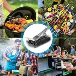 Brosse Barbecue, Brosse Nettoyage Barbecue Avec Grattoir, 18 Pouces De Long, Poils Acier Inoxydable, Pour Gaz, Charbon De Bois, électricité Et Grille à Billes -Jardin Calme Soldes Magasin 80441156 5