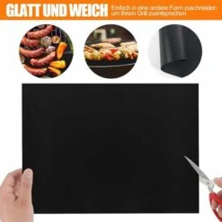 SVKBJROY Tapis De Cuisson Barbecue, Feuilles De BBQ 50x40 Cm, Set De 4 Grille BBQ Mats, Papier Barbecue ​Anti-Adhérent Réutilisable Nettoyable, Extérieur Pour Fours Assistés/Charbon /Gaz/Grill électri -Jardin Calme Soldes Magasin 81564962 4