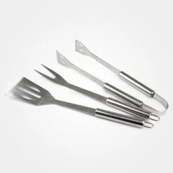 Lot D'Ustensiles Pour Barbecue, Set D'Ustensiles Bbq Pour Grillades, Mallette En Aluminium, 3 Ustensiles En Acier Inoxydable, Matériau: Alliage En Aluminium -Jardin Calme Soldes Magasin 81650209 4