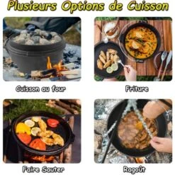 Froadp Four Néerlandais, Dutch Oven Set, Pour L'intérieur Et Le Plein Air Camping BBQ (9,0L) 10 Froadp Four Néerlandais, Dutch Oven Set, Pour L'intérieur Et Le Plein Air Camping BBQ (9,0L) -Jardin Calme Soldes Magasin 81844131 4