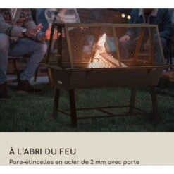 Rôtissoire Barbecue - Klarstein Milos Alto - Rangement à Bois - Brochette De Rôtisserie Manuelle - Housse De Pluie - Noir -Jardin Calme Soldes Magasin 82811659 2