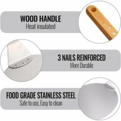 Bol à Pizza En Inox Avec Manche En Bois, Pelle à Pizza Pour Pierre à Pizza, Pelle à Pain, Bol à Gâteau, Bol à Pizza -Jardin Calme Soldes Magasin 83755132 3