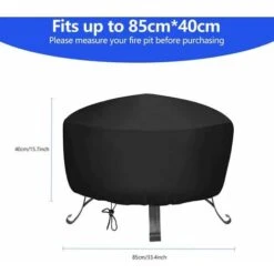 Housse De Foyer Barbecue ,Housse De Brasero Ronde Avec Cordon De Serrage, Housse De Foyer En Tissu Oxford Imperméable, Housse Pour Meubles De Jardin, Housse De Protection Pour Poêle (Dia.85 X -Jardin Calme Soldes Magasin 83871966 3