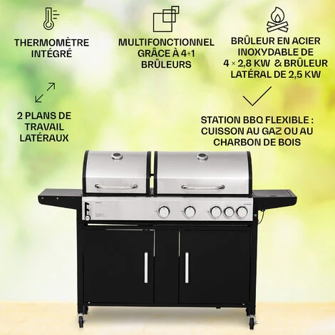 Klarstein Barbecue Gaz Camping Avec 5 Brûleurs à Gaz, Plancha Au Gaz De 13700W, Gril à Gaz En Acier Inoxydable, BBQ Feu A Gaz, Plancha Gaz Inox, Cuisinière Extérieure Camping Gaz Propane, Thermomètre 4 Klarstein Barbecue Gaz Camping Avec 5 Brûleurs à Gaz, Plancha Au Gaz De 13700W, Gril à Gaz En Acier Inoxydable, BBQ Feu A Gaz, Plancha Gaz Inox, Cuisinière Extérieure Camping Gaz Propane, Thermomètre – Image 2