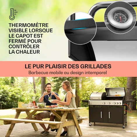 Klarstein Barbecue Gaz Camping Avec 5 Brûleurs à Gaz, Plancha Au Gaz De 13700W, Gril à Gaz En Acier Inoxydable, BBQ Feu A Gaz, Plancha Gaz Inox, Cuisinière Extérieure Camping Gaz Propane, Thermomètre 6 Klarstein Barbecue Gaz Camping Avec 5 Brûleurs à Gaz, Plancha Au Gaz De 13700W, Gril à Gaz En Acier Inoxydable, BBQ Feu A Gaz, Plancha Gaz Inox, Cuisinière Extérieure Camping Gaz Propane, Thermomètre – Image 4