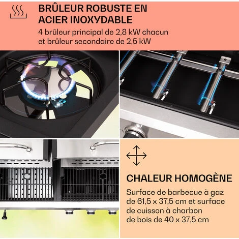Klarstein Barbecue Gaz Camping Avec 5 Brûleurs à Gaz, Plancha Au Gaz De 13700W, Gril à Gaz En Acier Inoxydable, BBQ Feu A Gaz, Plancha Gaz Inox, Cuisinière Extérieure Camping Gaz Propane, Thermomètre 7 Klarstein Barbecue Gaz Camping Avec 5 Brûleurs à Gaz, Plancha Au Gaz De 13700W, Gril à Gaz En Acier Inoxydable, BBQ Feu A Gaz, Plancha Gaz Inox, Cuisinière Extérieure Camping Gaz Propane, Thermomètre – Image 5
