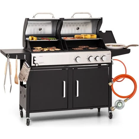 Klarstein Barbecue Gaz Camping Avec 4 Brûleurs à Gaz, Plancha Au Gaz De 10900W, Gril à Gaz En Acier Inoxydable, BBQ Feu A Gaz, Plancha Gaz Inox, Cuisinière Extérieure Camping Gaz Propane, Thermomètre 3 Klarstein Barbecue Gaz Camping Avec 4 Brûleurs à Gaz, Plancha Au Gaz De 10900W, Gril à Gaz En Acier Inoxydable, BBQ Feu A Gaz, Plancha Gaz Inox, Cuisinière Extérieure Camping Gaz Propane, Thermomètre