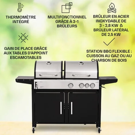 Klarstein Barbecue Gaz Camping Avec 4 Brûleurs à Gaz, Plancha Au Gaz De 10900W, Gril à Gaz En Acier Inoxydable, BBQ Feu A Gaz, Plancha Gaz Inox, Cuisinière Extérieure Camping Gaz Propane, Thermomètre 4 Klarstein Barbecue Gaz Camping Avec 4 Brûleurs à Gaz, Plancha Au Gaz De 10900W, Gril à Gaz En Acier Inoxydable, BBQ Feu A Gaz, Plancha Gaz Inox, Cuisinière Extérieure Camping Gaz Propane, Thermomètre – Image 2