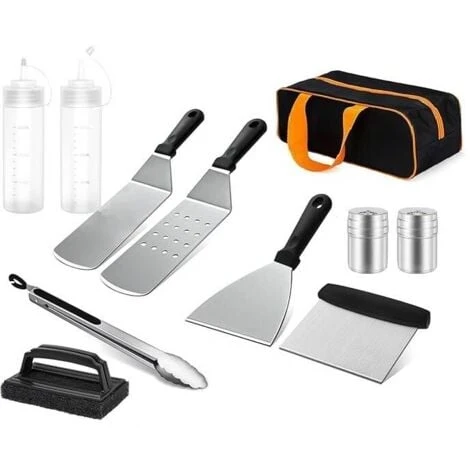 Ustensiles Pour Plancha 10 Pièces Spatule Pour Barbecue Acier Inoxydable Accessoire Plancha Kit Plancha Pour Teppanyaki 3 Ustensiles Pour Plancha 10 Pièces Spatule Pour Barbecue Acier Inoxydable Accessoire Plancha Kit Plancha Pour Teppanyaki